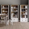 Alzata per credenza 130x111h cm 9 vani con vetrina bianco frassinato rovere Provenza