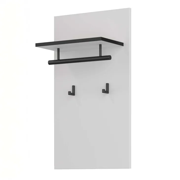 Appendiabiti a parete 40x70h cm con mensola bianco Lolla