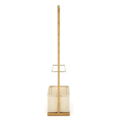 Appendiabiti da ingresso 60x166h cm in bambù tessuto beige oro Yasu