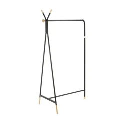 Appendiabiti da ingresso 91x165h cm moderno in acciaio nero rovere Shira