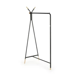 Appendiabiti da ingresso 91x165h cm moderno in acciaio nero rovere Shira