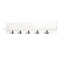 Appendiabiti da parete 80x18cm con mensola bianco Makira