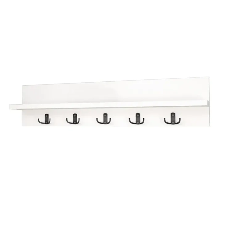 Appendiabiti da parete 80x18cm con mensola bianco Makira