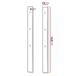 Appendiabiti da parete 13x163h cm bianco Accent