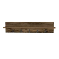Appendiabiti da parete 80x18h cm con mensola noce Makira