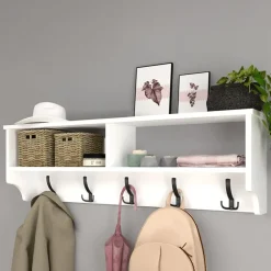 Appendiabiti da parete 120x37h cm con vani bianco Fionia