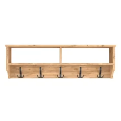 Appendiabiti da parete 120x37h cm con vani rovere rustico Fionia