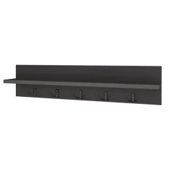Appendiabiti da parete 80x18h cm con mensola antracite Makira