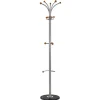 Appendiabiti 38x180h cm moderno in acciaio argento effetto marmo nero Mozu
