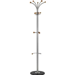 Appendiabiti 38x180h cm moderno in acciaio argento effetto marmo nero Mozu