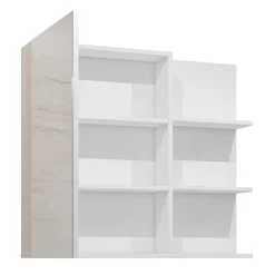 Armadietto bagno con specchio 78x71h cm 1 anta 3 mensole bianco lucido Linda