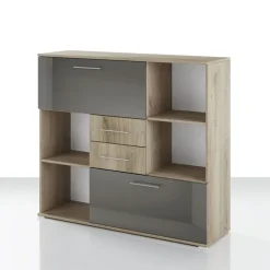 Armadietto multiuso 120x106h cm rovere antracite lucido Time V