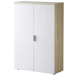 Armadietto ufficio 80x119h cm 2 ante rovere bianco opaco Work