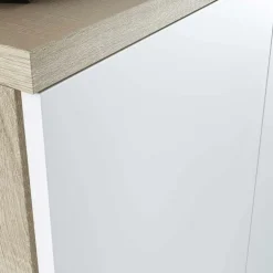 Armadietto ufficio 80x119h cm 2 ante rovere bianco opaco Work