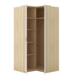 Armadio angolare 235x215h cm 8 ante 10 cassetti beige cashmere rovere Elvira