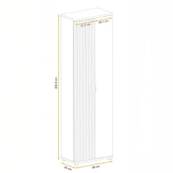 Armadio ingresso 60x202h cm cannettato rovere nero Berlino