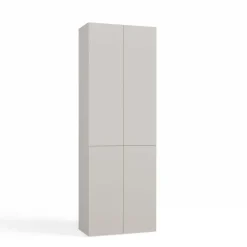 Armadio lavanderia 60x174h cm con cesto porta biancheria e 3 ante beige cashmere Melanie