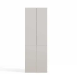 Armadio lavanderia 60x174h cm con cesto porta biancheria e 3 ante beige cashmere Melanie