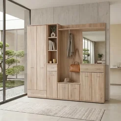 Armadio multiuso ingresso 60x203h cm 2 ante rovere sonoma California Gihome®