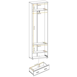 Armadio multiuso ingresso 60x203h cm 2 ante rovere sonoma California Gihome®