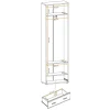 Armadio multiuso ingresso 60x203h cm 2 ante stampa a righe rovere rustico antracite California Gihome®