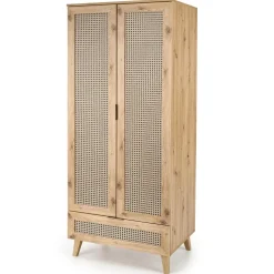 Armadio multiuso 80x200h cm 2 ante 1 cassetto moderno rovere Sombra