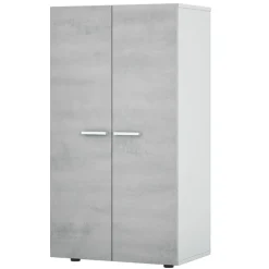 Armadio scarpiera 55x108h cm 2 ante battente bianco opaco cemento Tom