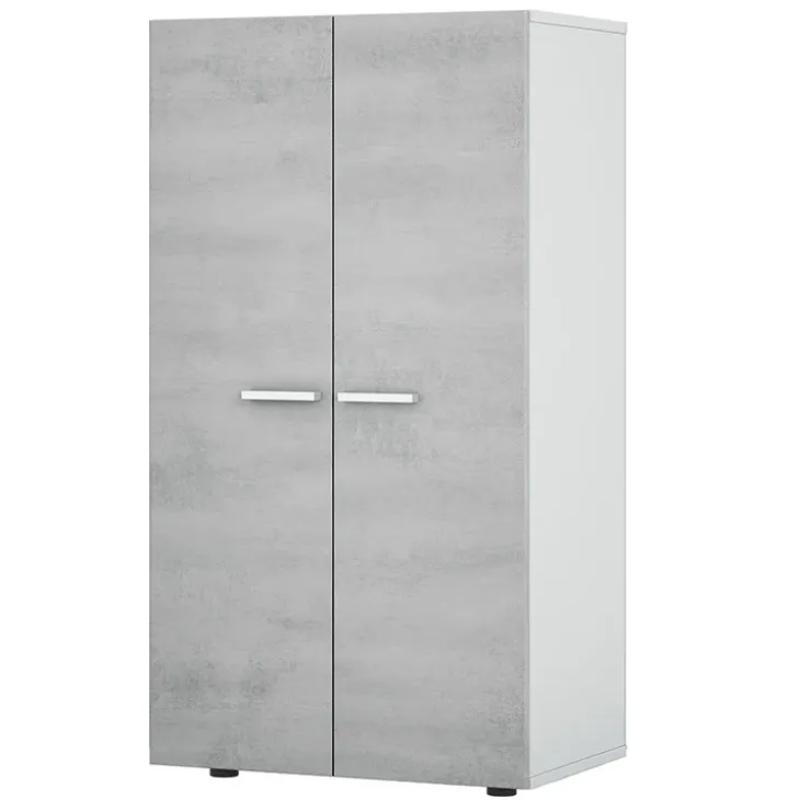 Armadio scarpiera 55x108h cm 2 ante battente bianco opaco cemento Tom