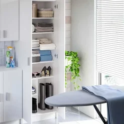 Armadio scarpiera 59x180h cm 2 ante battenti bianco opaco Easy