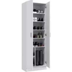 Armadio scarpiera 59x180h cm 2 ante battenti bianco opaco Easy