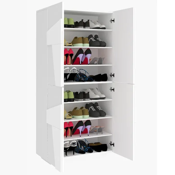 Armadio scarpiera 80x168h cm 4 ante bianco lucido Zenzero