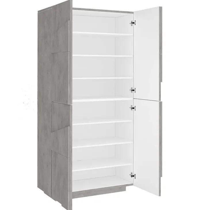 Armadio scarpiera 80x168h cm 4 ante grigio cemento Zenzero