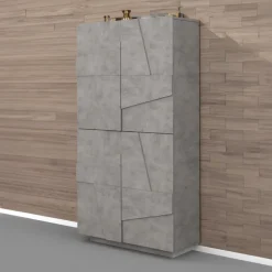 Armadio scarpiera 80x168h cm 4 ante grigio cemento Zenzero