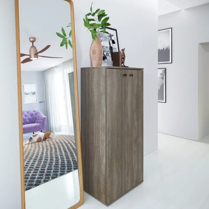 Armadio scarpiera 55x119h cm 2 ante rovere moro Vertigo