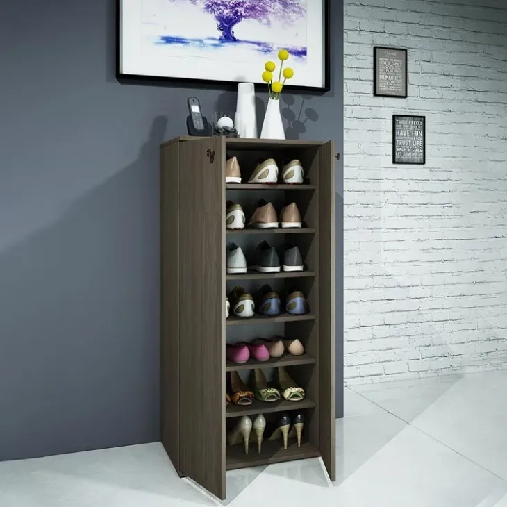 Armadio scarpiera 55x119h cm 2 ante rovere moro Vertigo