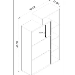 Armadio scarpiera 90x143h cm bianco opaco Connie