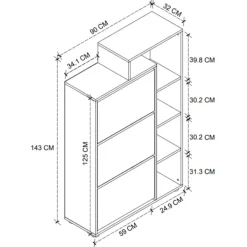 Armadio scarpiera 90x143h cm bianco opaco Connie