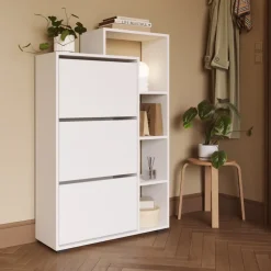 Armadio scarpiera 90x143h cm bianco opaco Connie