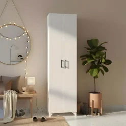 Armadio scarpiera 49x178h cm multifunzione 2 ante bianco Dama