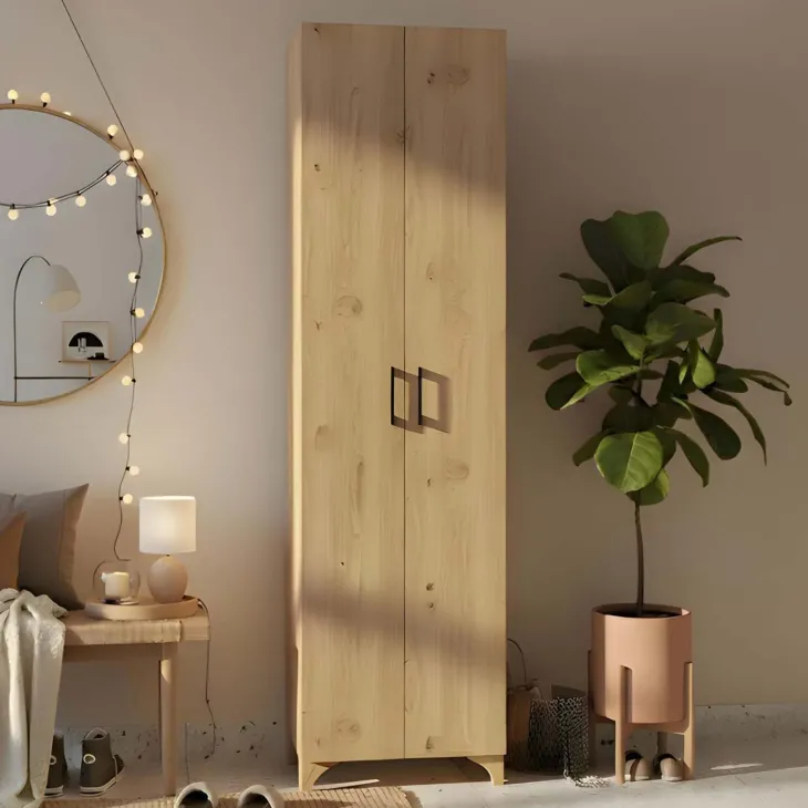 Armadio scarpiera 49x178h cm multifunzione 2 ante rovere rustico Dama