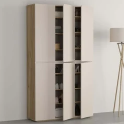 Armadio scarpiera 105x184h cm multiuso 6 ante cashmere rovere Delia