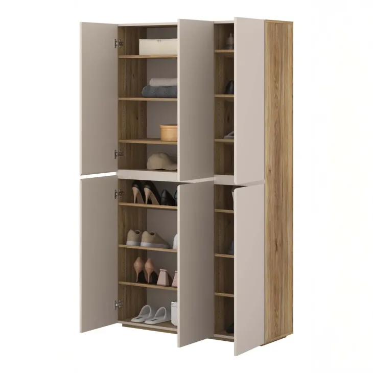 Armadio scarpiera 105x184h cm multiuso 6 ante cashmere rovere Delia