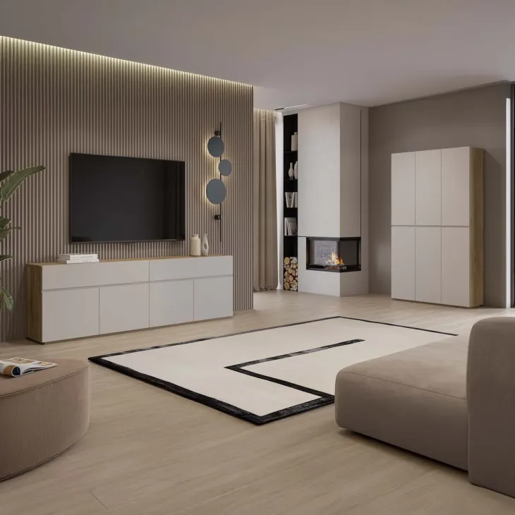 Armadio scarpiera 105x184h cm multiuso 6 ante cashmere rovere Delia