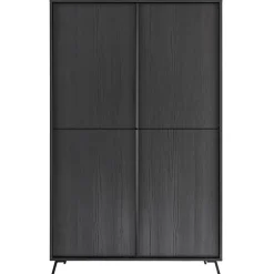 Armadio soggiorno 104x174h cm 4 ante moderna nero frassinato Tosca