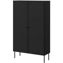 Armadio soggiorno 100x166h cm 2 ante nero opaco Stark