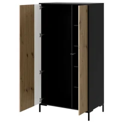 Armadio soggiorno 90x184h cm 2 ante rovere nero Duble