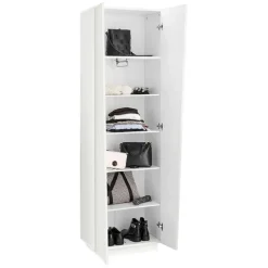Armadio soggiorno 60x200h cm moderno bianco lucido Candia Gihome®