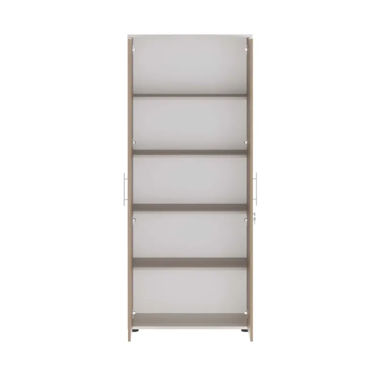 Armadio ufficio 79x188cm 2 ante con serratura beige cashmere noce Woody