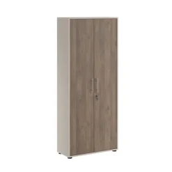 Armadio ufficio 79x188cm 2 ante con serratura beige cashmere noce Woody