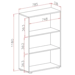 Armadio ufficio 79x118h cm 2 ante bianco frassinato cemento Woody